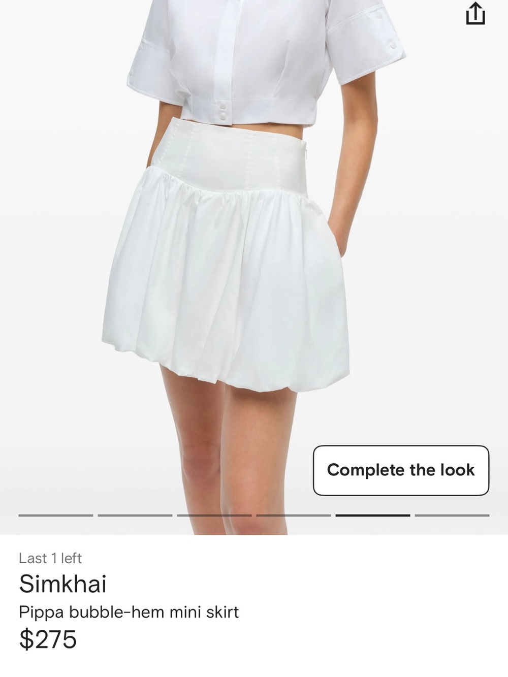 Jonathan Simkhai White Pippa Bubble-Hem Mini Skirt